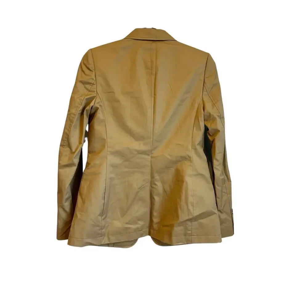 Lauren Ralph Lauren Women's Cotton Twill Blazer Long Sleeve Tan Size 0 NWT